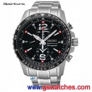 已完售,SEIKO SNAE95J1(公司貨,保固2年):::Sportura 日本製 7T62兩地時間鬧鈴系列,FCB限定款,7T62-0LA0D