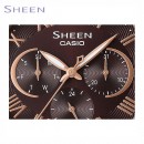 客訂商品,CASIO SHE-3058PGL-5AUDR(公司貨,保固1年):::Sheen,時尚女錶,日期,星期,24小時指針,刷卡不加價或3期零利率,SHE3058PGL